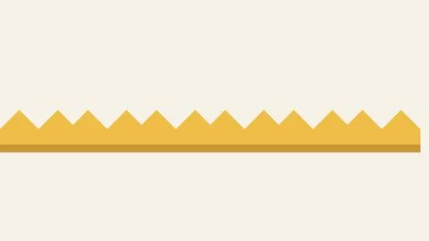 Geometric zigzag border pattern in mustard yellow on white background Stock Illustration