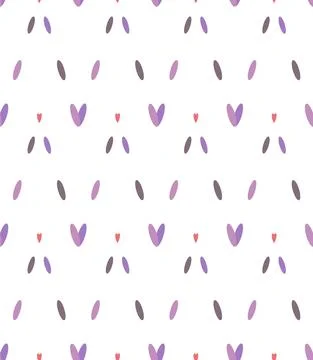Geometric zigzag dash line seamless pattern with heart shapes. Simple modern Stock Illustration