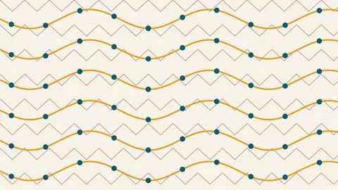 Geometric zigzag lines with dots and triangles pattern design Stock Illustration