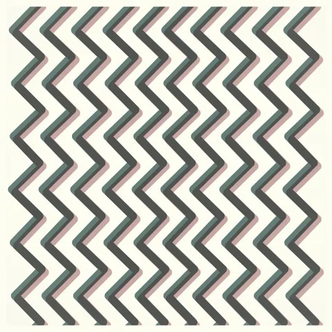 Geometric Zigzag Pattern with 3D Effect - Retro Teal, Pink, and Grey Stripes Stock Footage 347812566