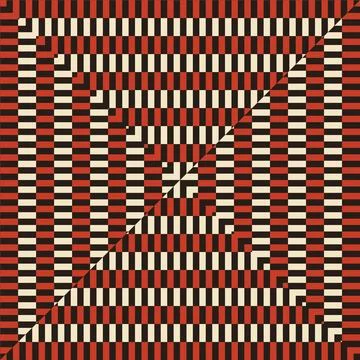 Geometric zigzag pattern abstract design with red black white stripes Stock Illustration