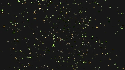 Geometric zigzag pattern of blue and green triangles on black background Stock Footage 311590766