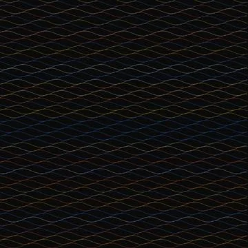 Geometric zigzag pattern with blue and yellow lines on black background Stock Illustration