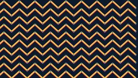 Geometric zigzag pattern with gold and black stripes on dark background Stock Illustration