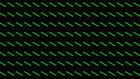 Geometric zigzag pattern with green lines. Neon zigzag pattern on dark back.. Stock Footage 337568120