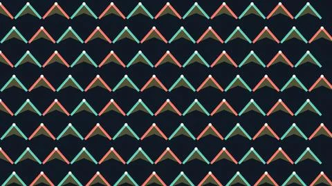 Geometric zigzag pattern with multicolored triangular shapes on dark backgrou Stock Illustration