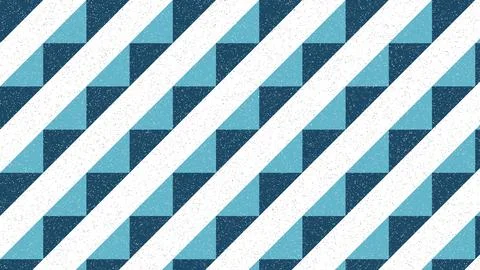 Geometric zigzag pattern with navy blue white and teal squares Stock Illustration