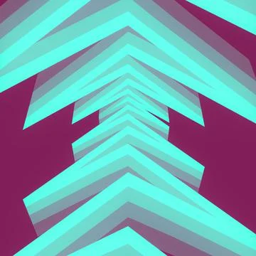 Geometric zigzag pattern, with striped texture 3d rendering digital illustration Illustrazione stock