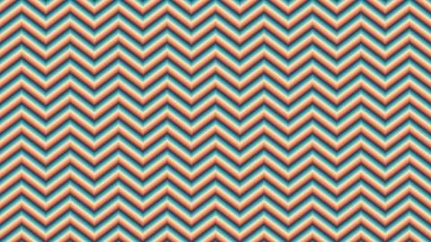 Geometric zigzag pattern with teal orange and white stripes Stock Illustration