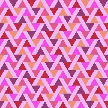 Geometric zigzag pattern with vibrant pink, purple, and beige colors Stock Illustration