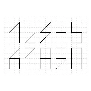 Geometric zip code numbers vector typography set Illustrazione stock