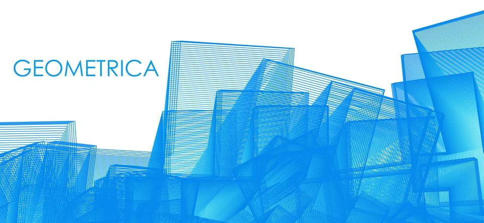 Geometrica. Blue abstraction by rectangles. Vector graphics Stock Illustration