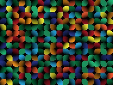 Geometrical abstract background. Color elements on black Stock Illustration