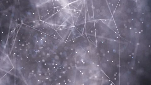 Geometrical abstract background with flying particles Stock Footage 276143035