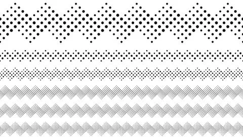 Geometrical abstract circle pattern page divider line set Stock Illustration