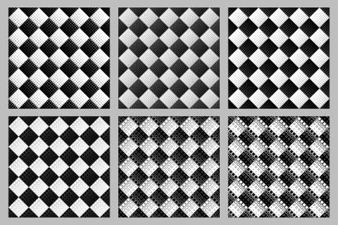 Geometrical abstract diagonal square pattern background set Stock Illustration