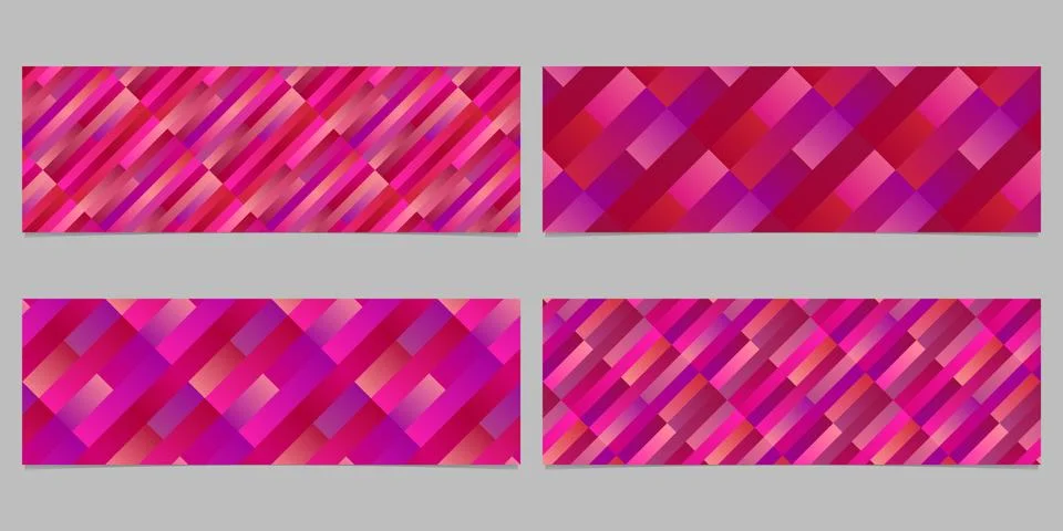 Geometrical abstract diagonal stripe pattern banner background set 스톡 일러스트