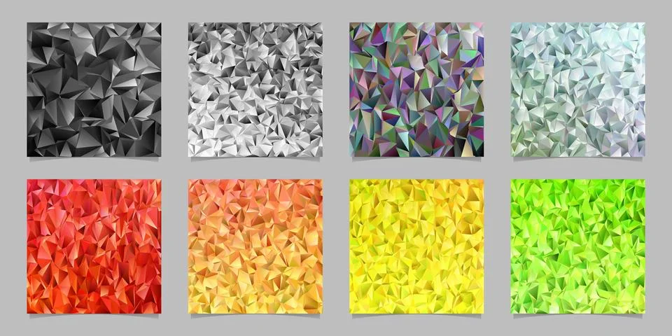 Geometrical abstract irregular triangle background set Stock Illustration