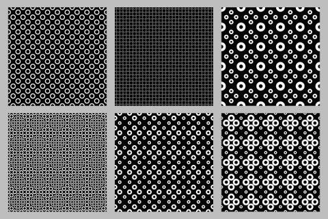 Geometrical abstract seamless circle pattern background design set Иллюстрация