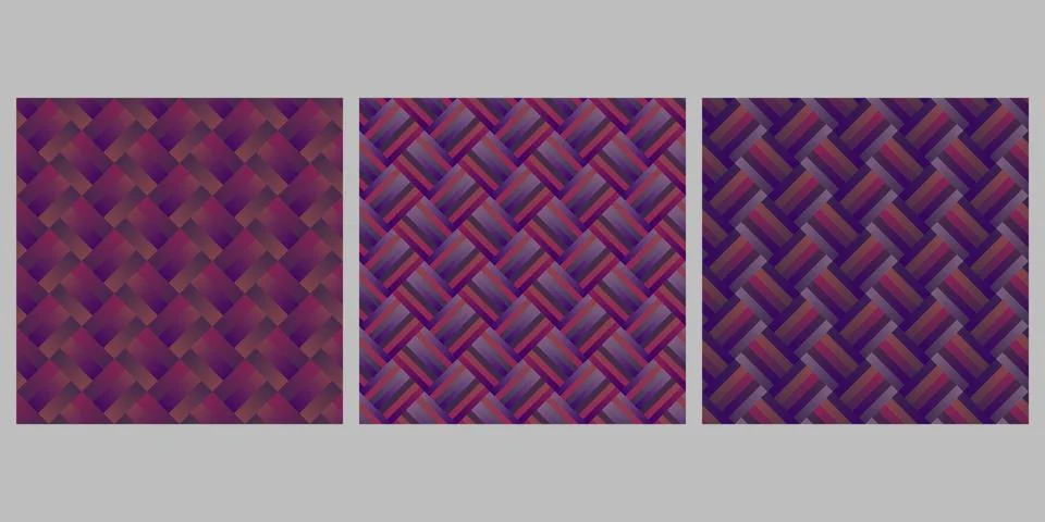 Geometrical abstract seamless stripe pattern background design set Stock Illustration