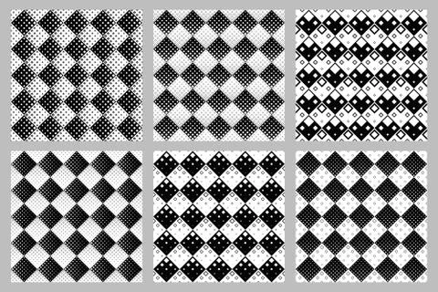 Geometrical abstract square pattern background set Stock Illustration