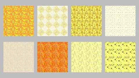 Geometrical abstract square pattern background design set Stock Illustration