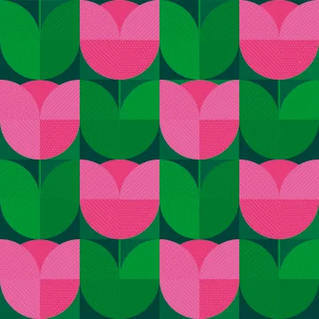 Geometrical abstract tulip seamless pattern for textile Illustrazione stock