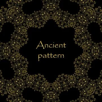 Geometrical abstract vector art deco pattern from gold hand drawn elements Stock Illustration