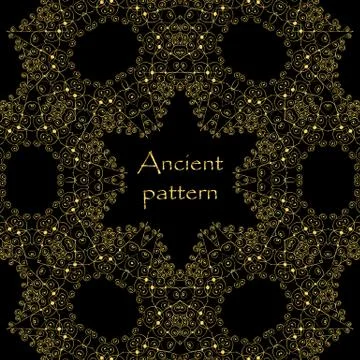 Geometrical abstract vector art deco pattern from gold hand drawn elements Stock Illustration