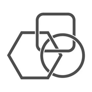 Geometrical abstraction. The intersection of the geometric shapes, circle, sq Stock Illustration