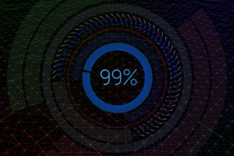 Geometrical background with hud elements. 3D illustration. Stock Illustration