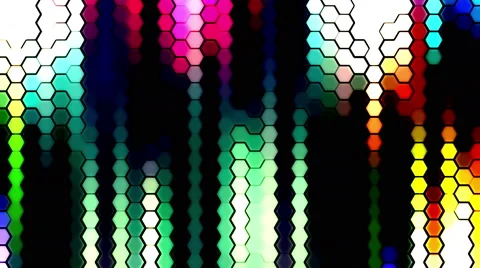 Geometrical Broadcasting Hi-tech blocks Illuminated Colored Lines Running Stock Footage 62443411