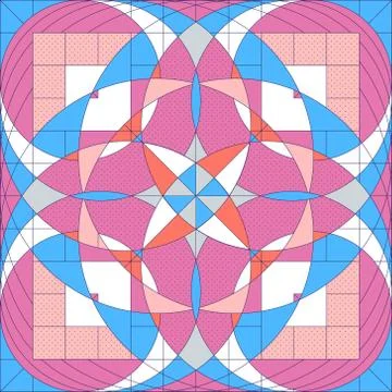 Geometrical circle and square pattern 스톡 일러스트