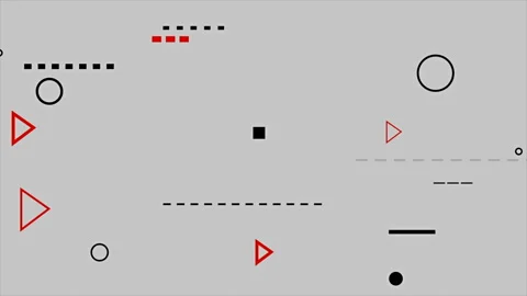 Geometrical Colored Figures Running Motion Loop Background Stock Footage 117364203