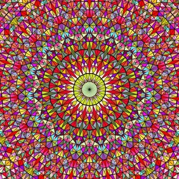 Geometrical colorful abstract radial pattern mandala background イラスト素材