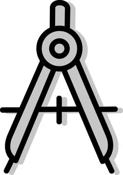 Geometrical compass drafting math tool icon Stock Illustration