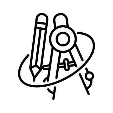 Geometrical compass icon vector design in line style Stock Illustration