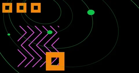 Geometrical creative retro theme on black animation Stock Footage 331050176
