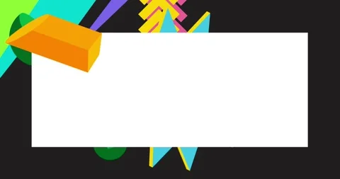 Geometrical creative retro theme on gray cartoon Stock Footage 344915668