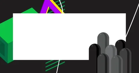Geometrical creative retro theme on gray moving image Stock Footage 345013034