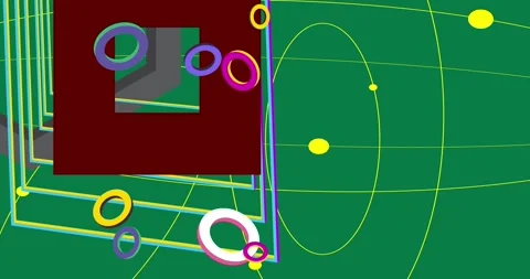 Geometrical creative retro theme on green Stock Footage 329657101