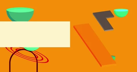 Geometrical creative retro theme on orange Stock Footage 334091533