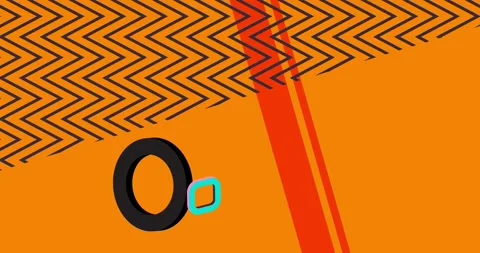 Geometrical creative retro theme on ornage animation Stock Footage 338040383