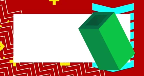 Geometrical creative retro theme on red video Stock-Footage 334696531