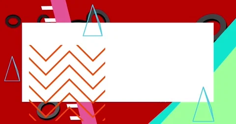 Geometrical creative retro theme on red Stock-Footage 334696534