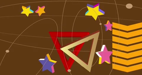 Geometrical creative retro theme scene Stock Footage 338040378