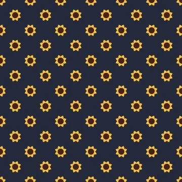 Geometrical decorative sunflower seamless pattern vector illustration Stock Illustration