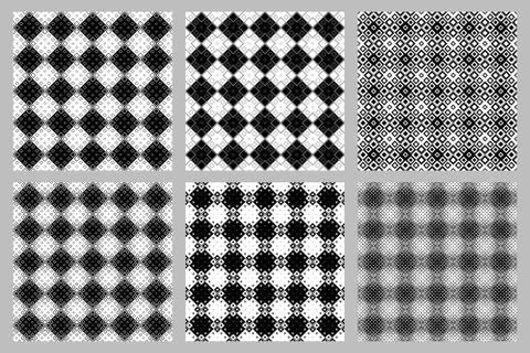 Geometrical diagonal square pattern background design set Stock Illustration