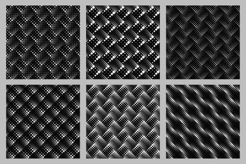 Geometrical diagonal square pattern background design set Stock Illustration