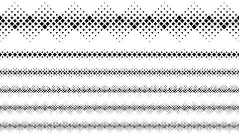 Geometrical diagonal square pattern dividing line set Stock Illustration